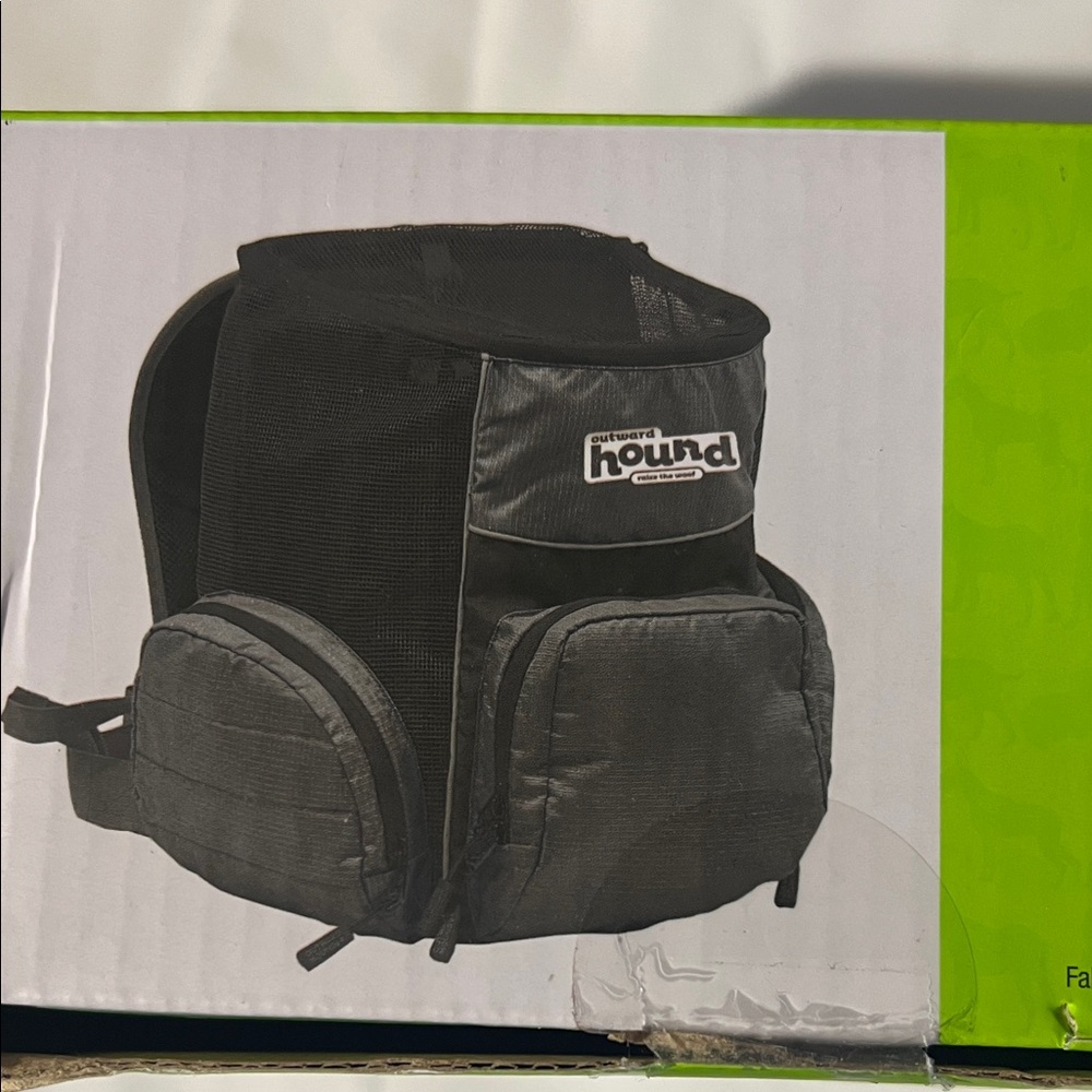 Outward Hound PoochPouch Backpack Carrier in Black and Green - Picture 5 of 7